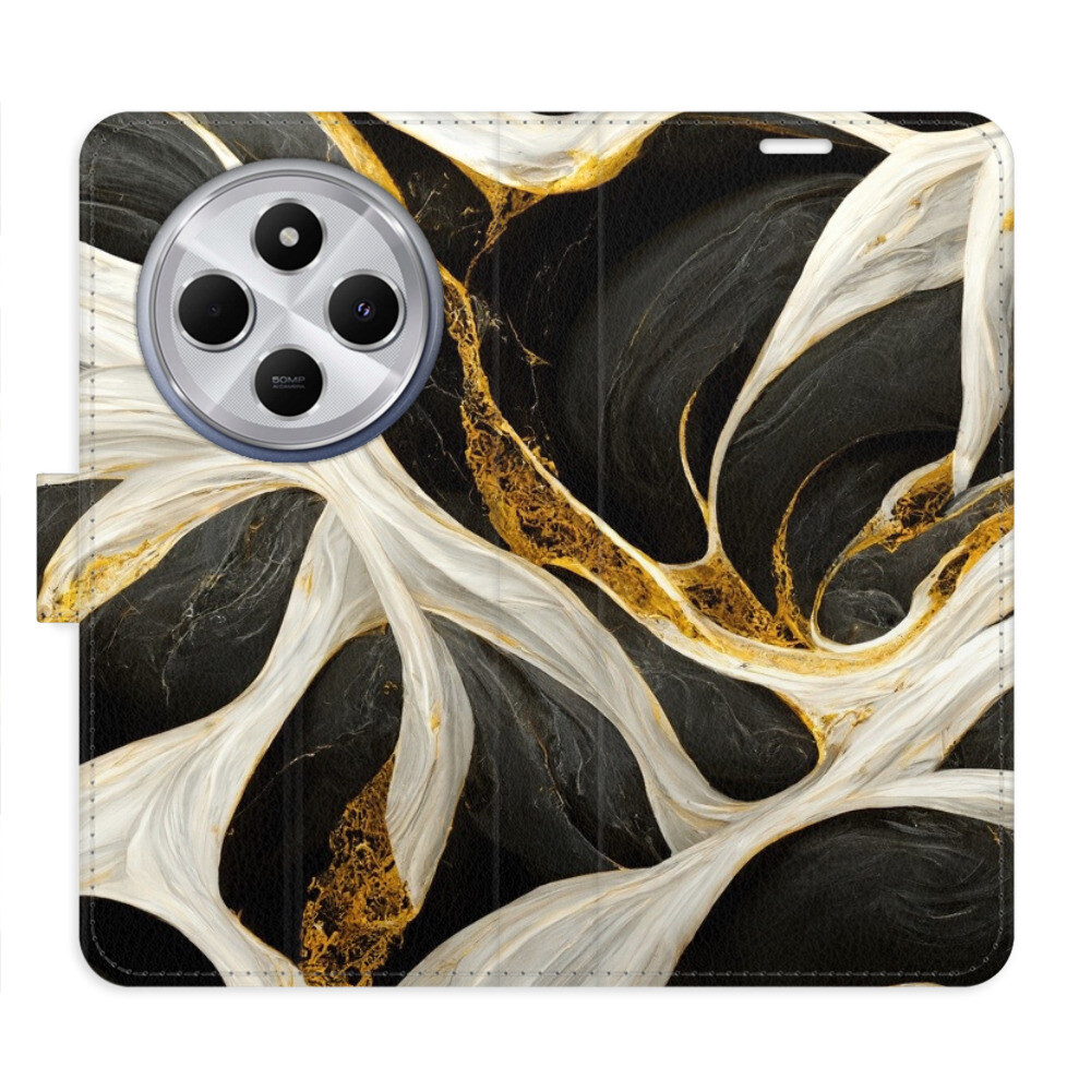Flipové puzdro iSaprio - BlackGold Marble - Xiaomi Redmi 14C / Poco C75