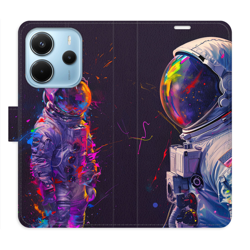Flipové puzdro iSaprio - Neon Astronaut 02 - Xiaomi Redmi Note 14