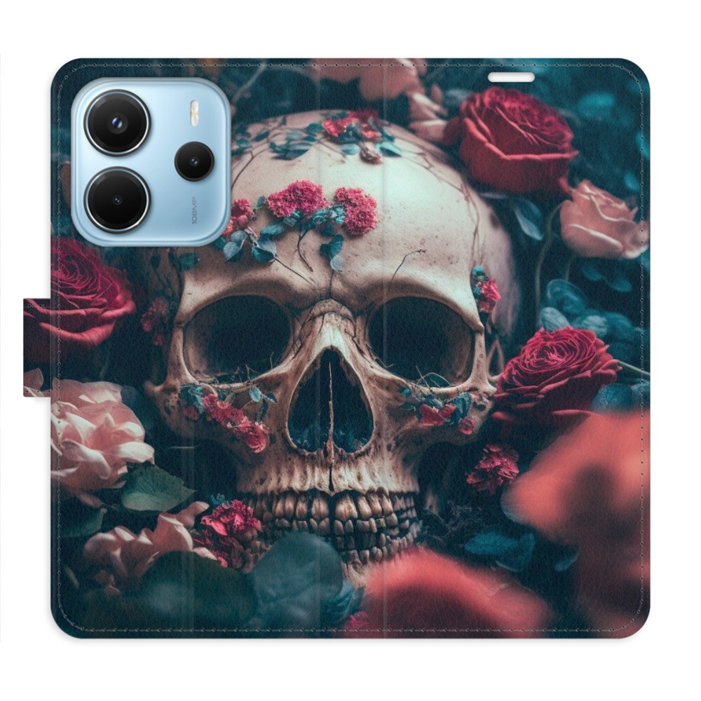Flipové puzdro iSaprio - Skull in Roses 02 - Xiaomi Redmi Note 14