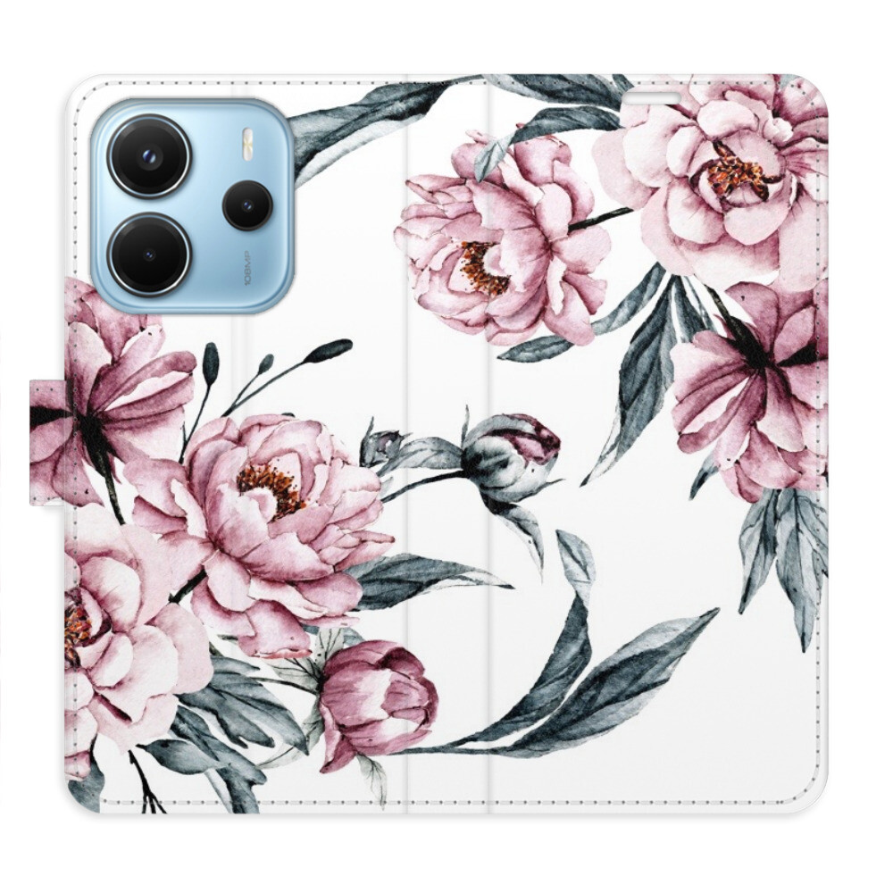 Flipové puzdro iSaprio - Pink Flowers - Xiaomi Redmi Note 14