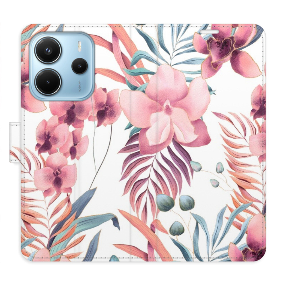 Flipové puzdro iSaprio - Pink Flowers 02 - Xiaomi Redmi Note 14