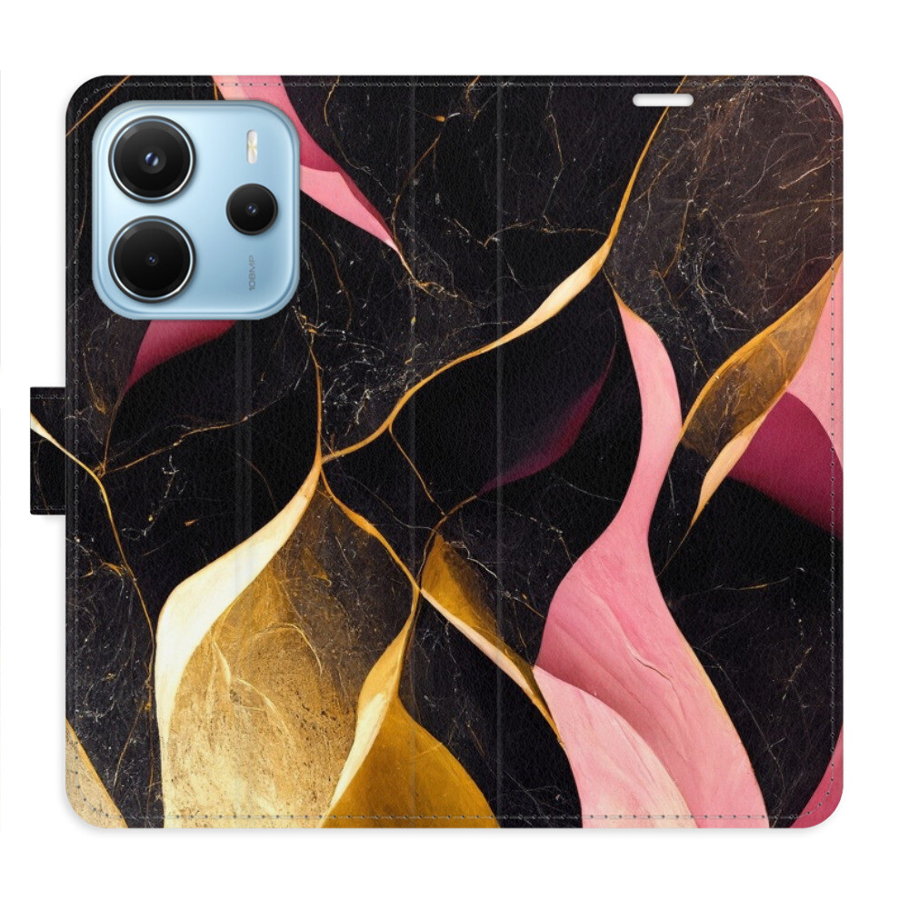Flipové puzdro iSaprio - Gold Pink Marble 02 - Xiaomi Redmi Note 14