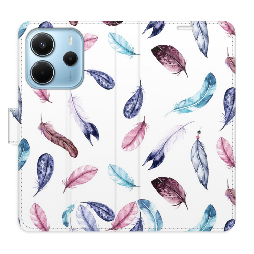 Flipové puzdro iSaprio - Colorful Feathers - Xiaomi Redmi Note 14