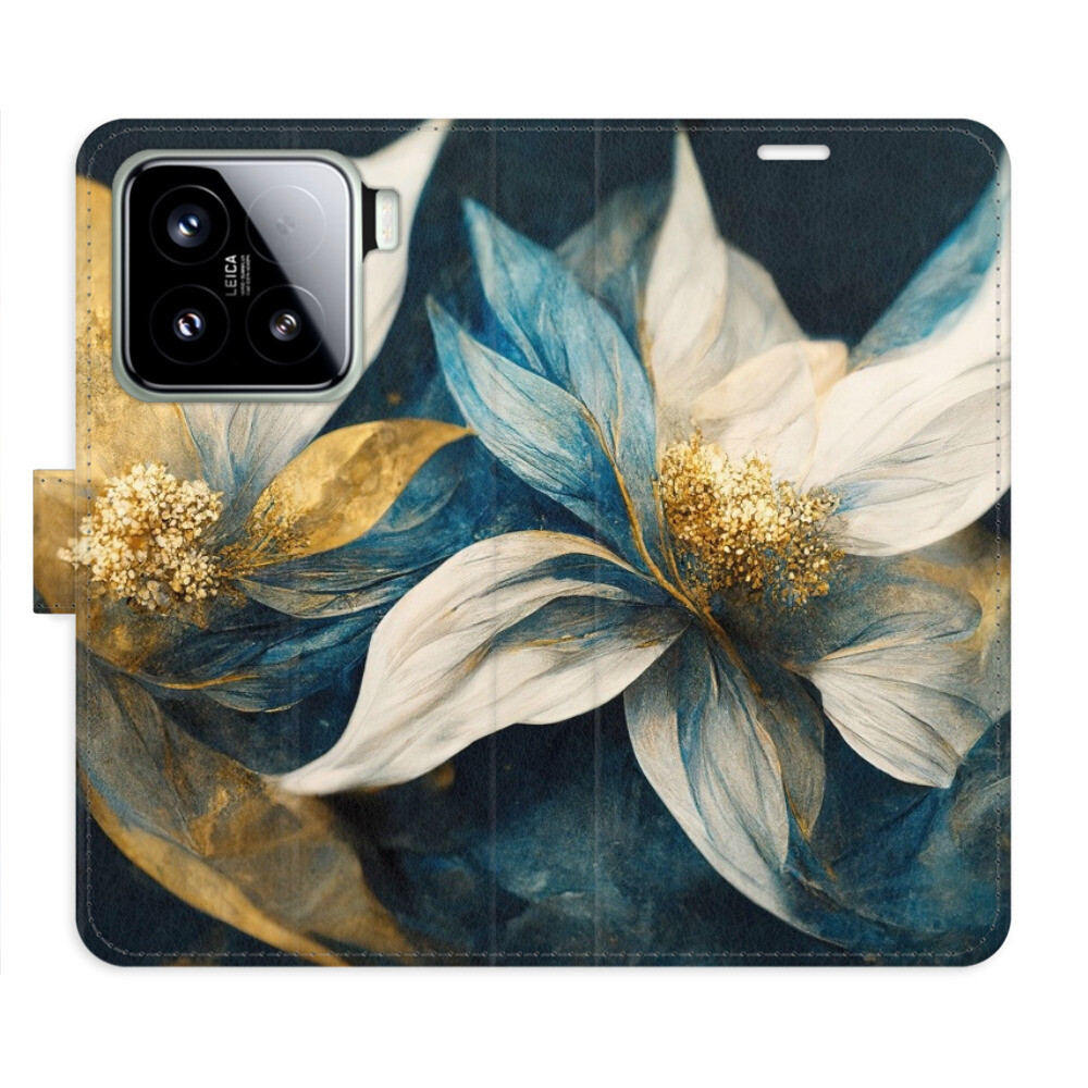 Flipové puzdro iSaprio - Gold Flowers - Xiaomi 15