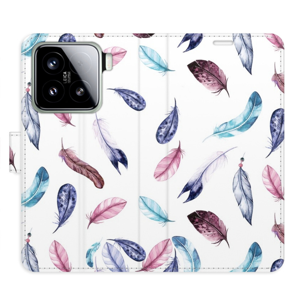 Flipové puzdro iSaprio - Colorful Feathers - Xiaomi 15
