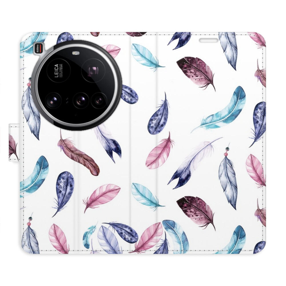 Flipové puzdro iSaprio - Colorful Feathers - Xiaomi 15 Ultra