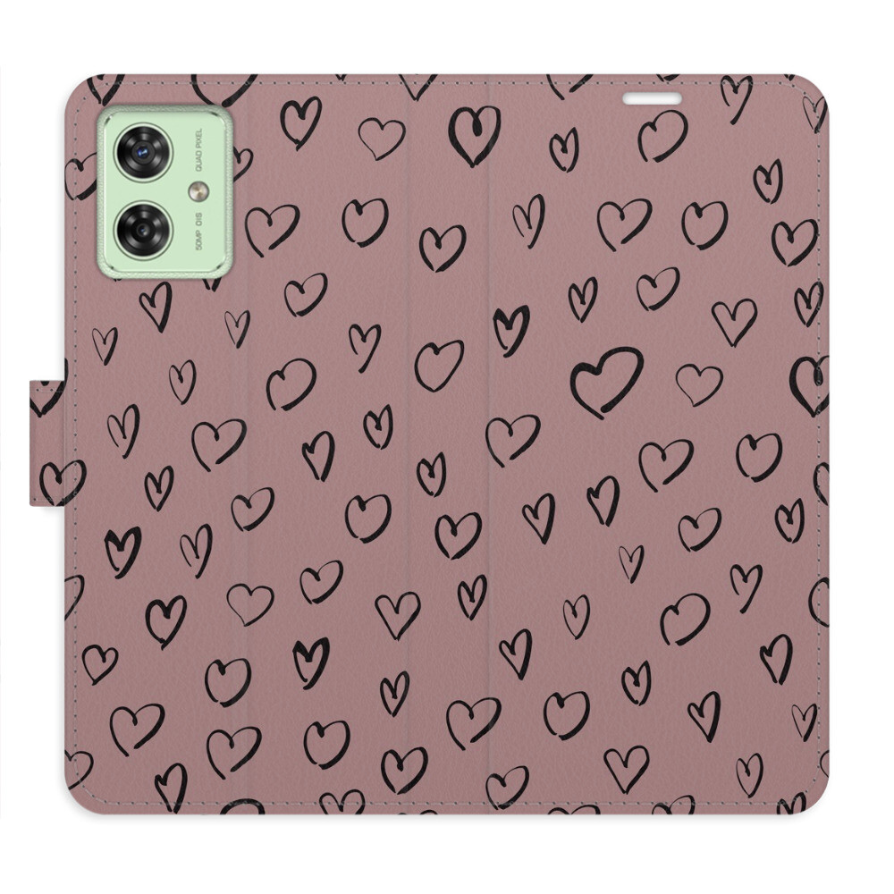 Flipové puzdro iSaprio - Heart Dark 02 - Motorola Moto G54 5G / G54 5G Power Edition