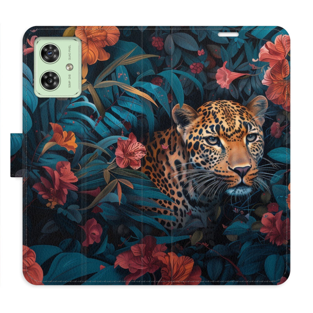 Flipové puzdro iSaprio - Flower Jaguar 02 - Motorola Moto G54 5G / G54 5G Power Edition