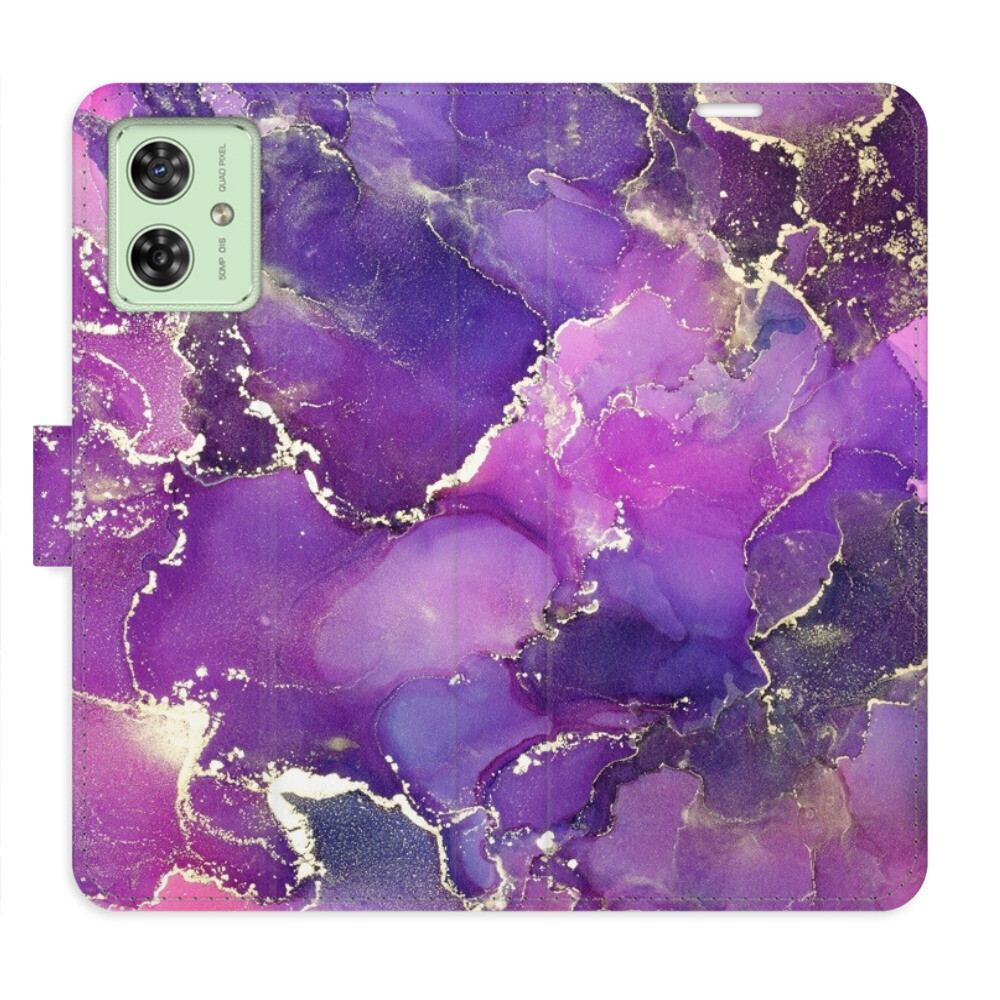 Flipové puzdro iSaprio - Purple Marble - Motorola Moto G54 5G / G54 5G Power Edition