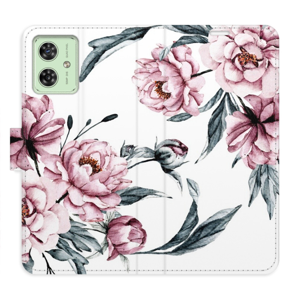 Flipové puzdro iSaprio - Pink Flowers - Motorola Moto G54 5G / G54 5G Power Edition