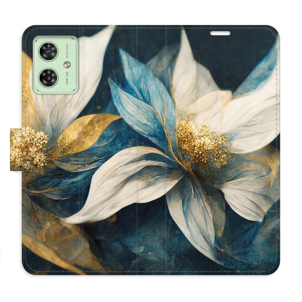 Flipové puzdro iSaprio - Gold Flowers - Motorola Moto G54 5G / G54 5G Power Edition