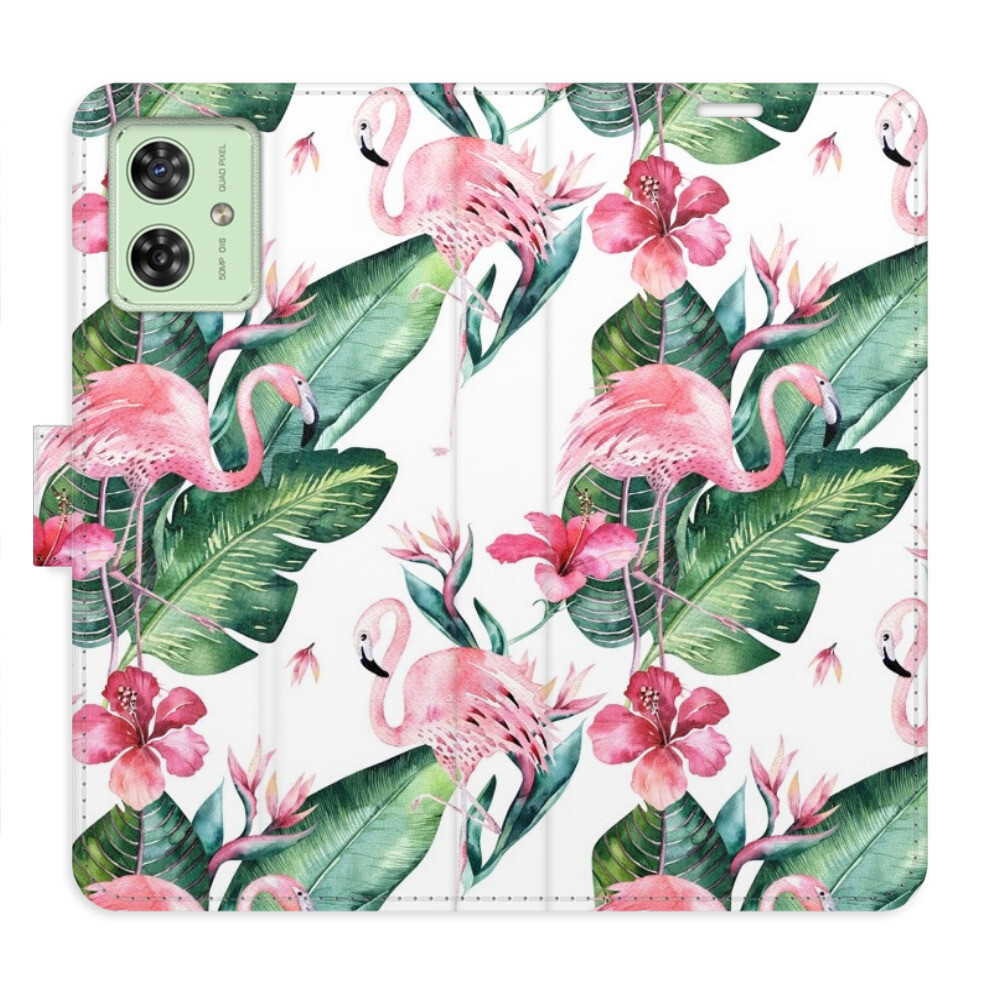 Flipové puzdro iSaprio - Flamingos Pattern - Motorola Moto G54 5G / G54 5G Power Edition