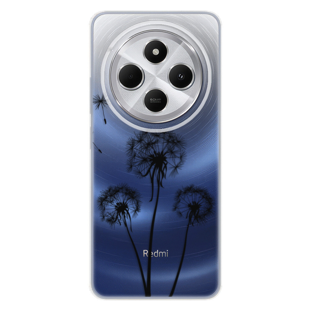Odolné silikónové puzdro iSaprio - Three Dandelions - black - Xiaomi Redmi 14C / Poco C75