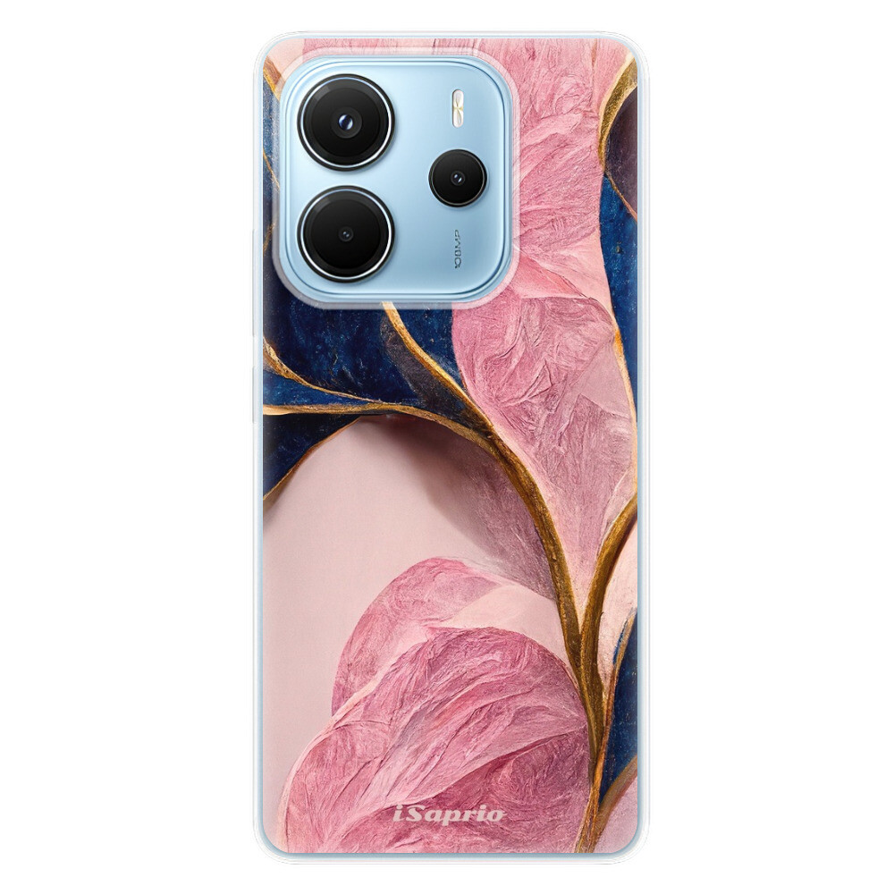 Odolné silikónové puzdro iSaprio - Pink Blue Leaves - Xiaomi Redmi Note 14