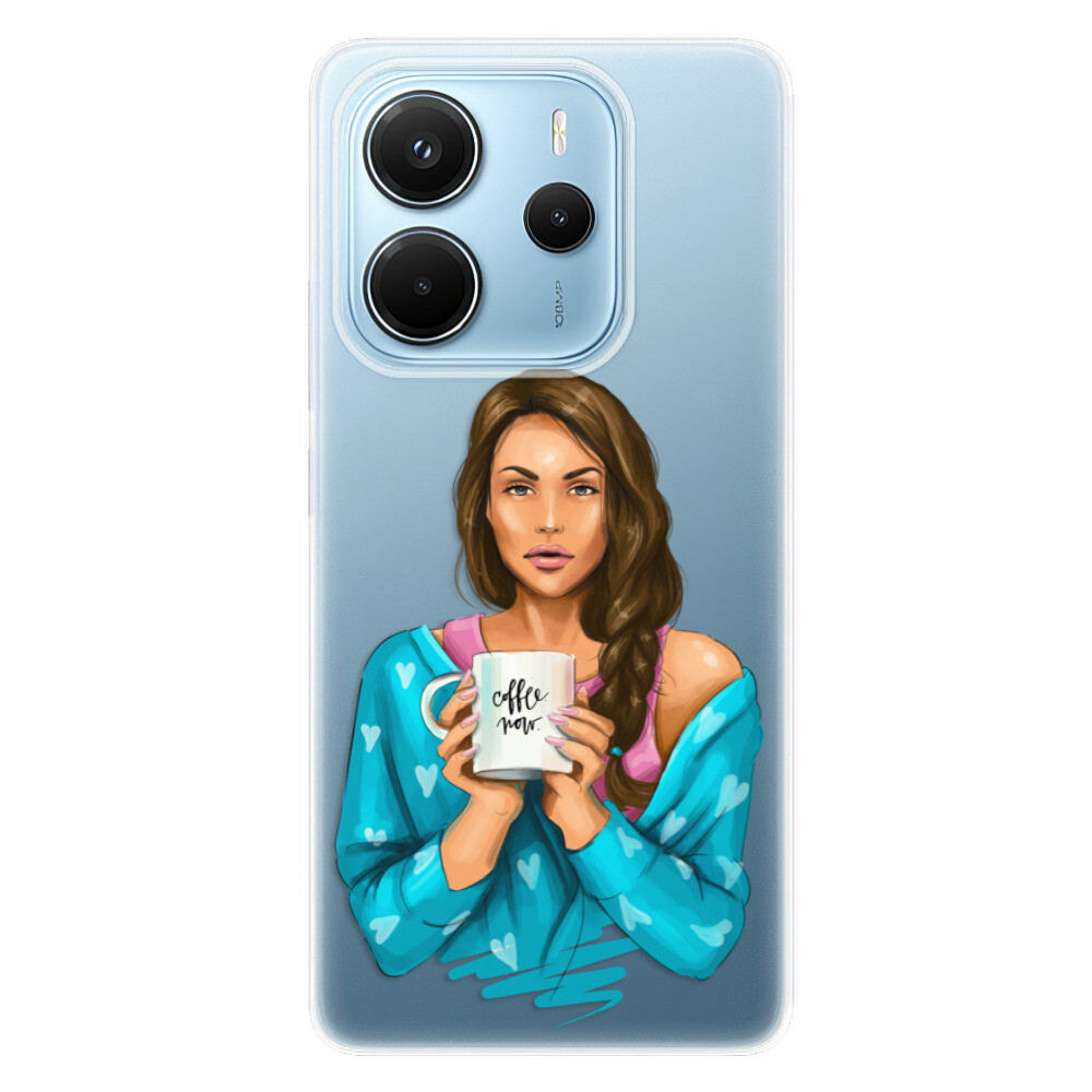 Odolné silikónové puzdro iSaprio - Coffe Now - Brunette - Xiaomi Redmi Note 14