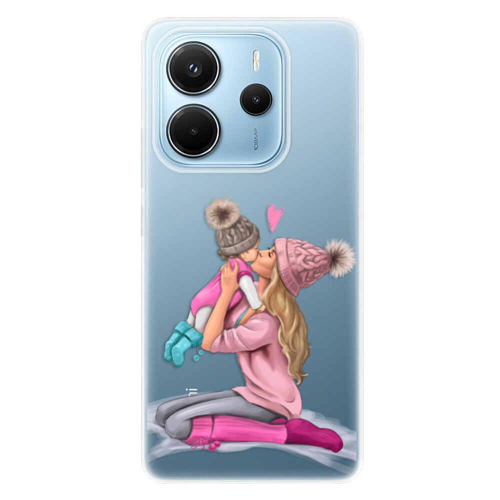 Odolné silikónové puzdro iSaprio - Kissing Mom - Blond and Girl - Xiaomi Redmi Note 14