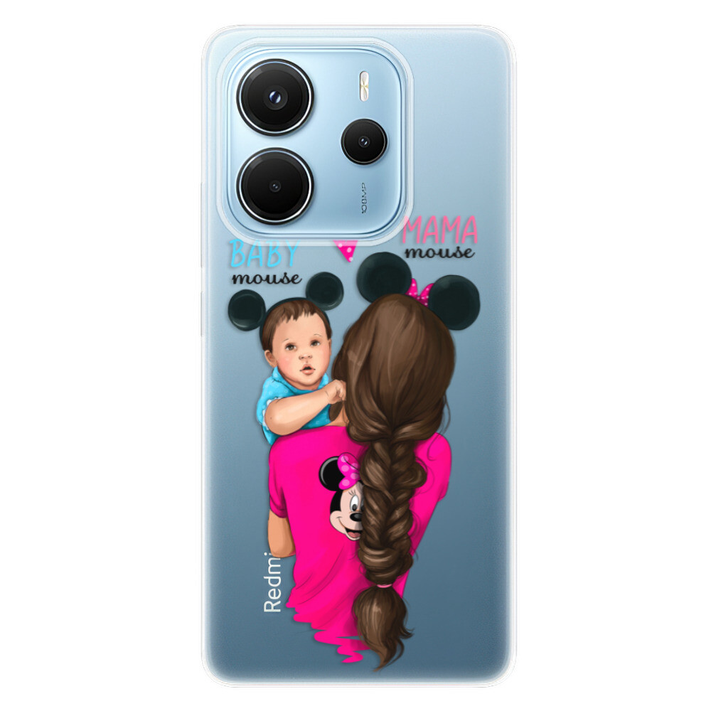 Odolné silikónové puzdro iSaprio - Mama Mouse Brunette and Boy - Xiaomi Redmi Note 14