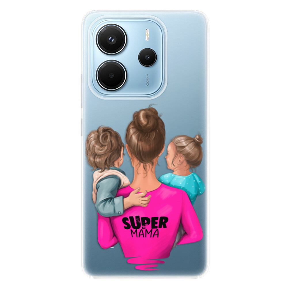 Odolné silikónové puzdro iSaprio - Super Mama - Boy and Girl - Xiaomi Redmi Note 14