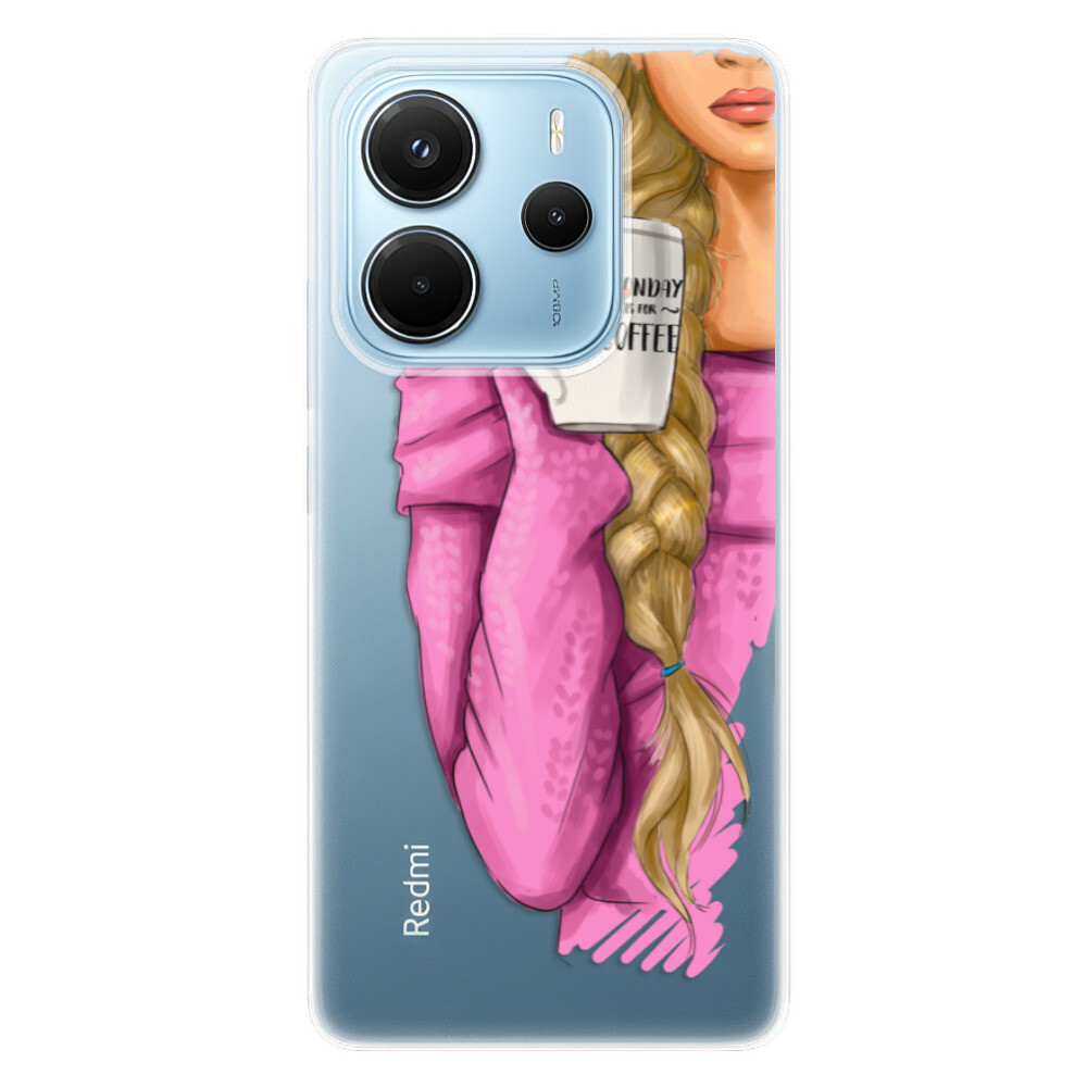 Odolné silikónové puzdro iSaprio - My Coffe and Blond Girl - Xiaomi Redmi Note 14