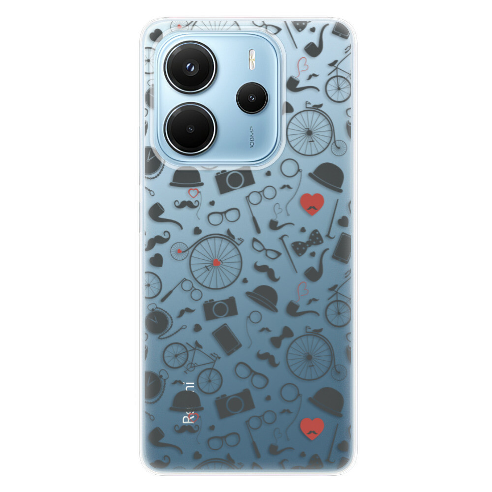 Odolné silikónové puzdro iSaprio - Vintage Pattern 01 - black - Xiaomi Redmi Note 14