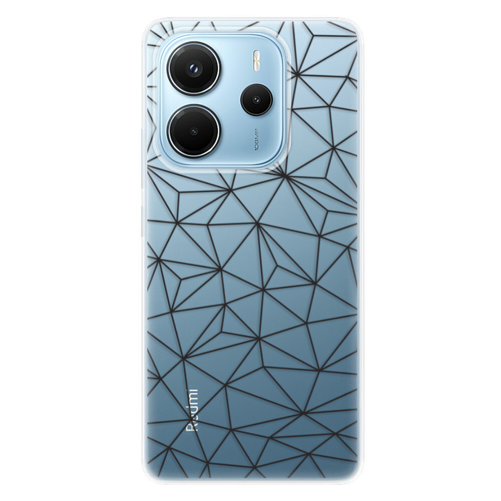 Odolné silikónové puzdro iSaprio - Abstract Triangles 03 - black - Xiaomi Redmi Note 14