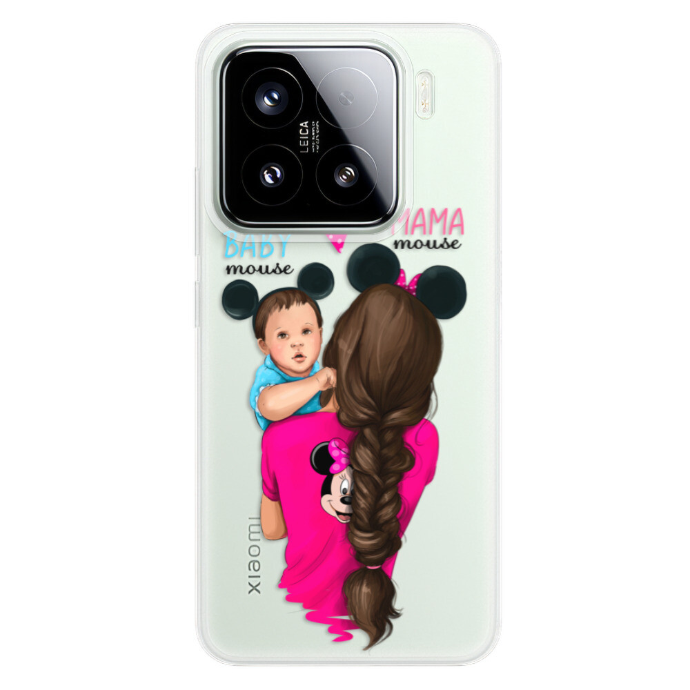 Odolné silikónové puzdro iSaprio - Mama Mouse Brunette and Boy - Xiaomi 15