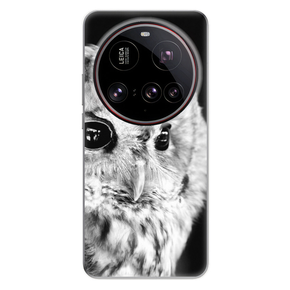 Odolné silikónové puzdro iSaprio - BW Owl - Xiaomi 15 Ultra