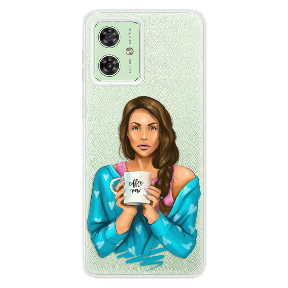 Odolné silikónové puzdro iSaprio - Coffe Now - Brunette - Motorola Moto G54 5G / G54 5G Power Edition