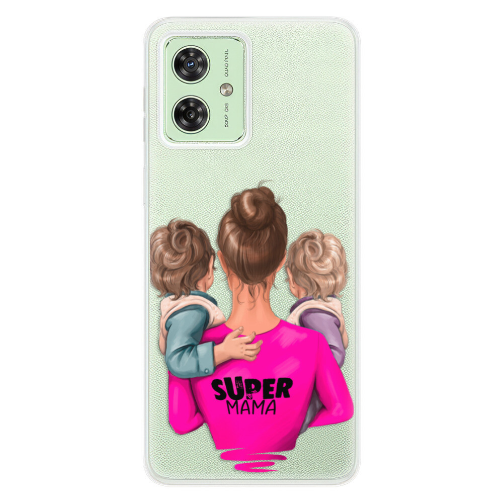 Odolné silikónové puzdro iSaprio - Super Mama - Two Boys - Motorola Moto G54 5G / G54 5G Power Edition