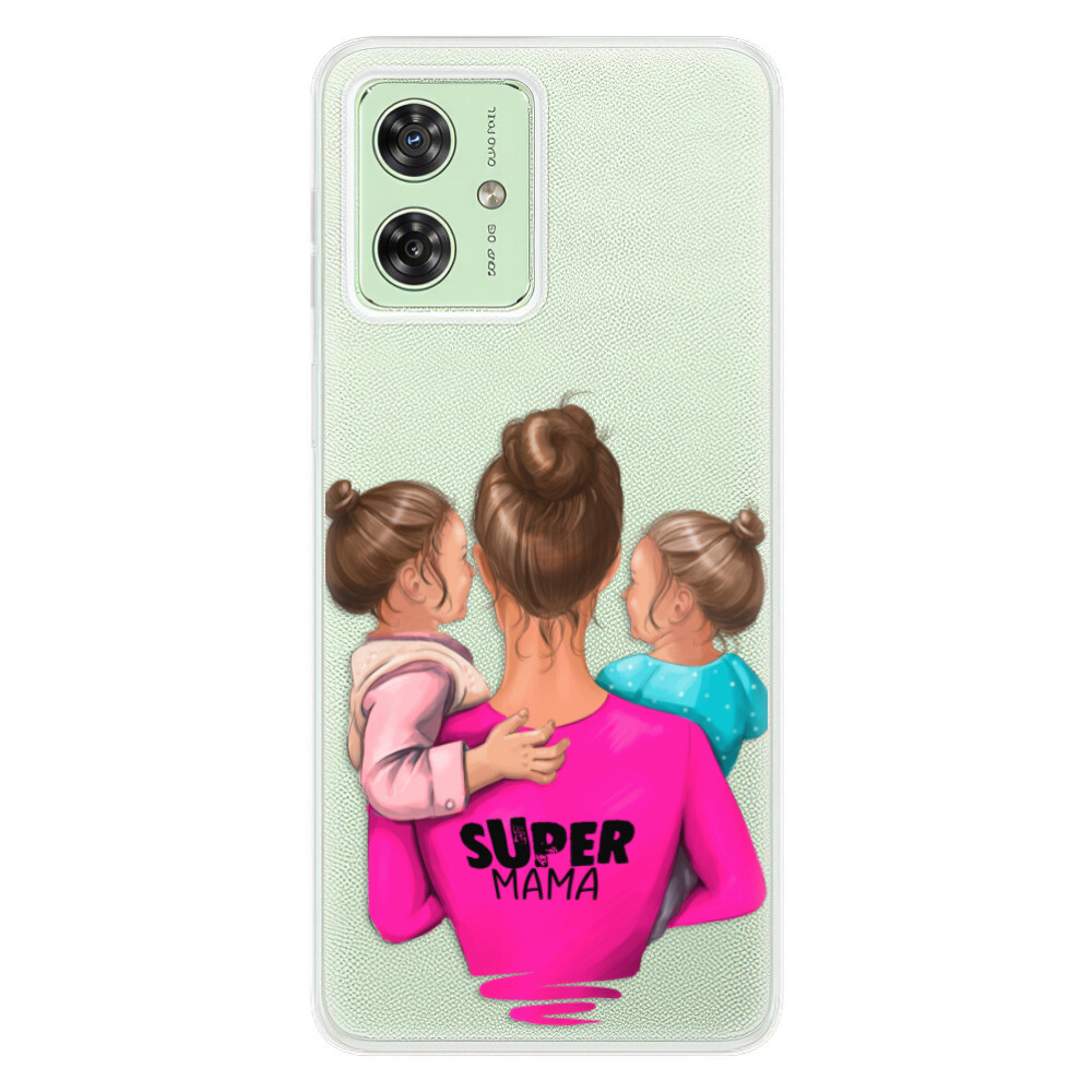 Odolné silikónové puzdro iSaprio - Super Mama - Two Girls - Motorola Moto G54 5G / G54 5G Power Edition