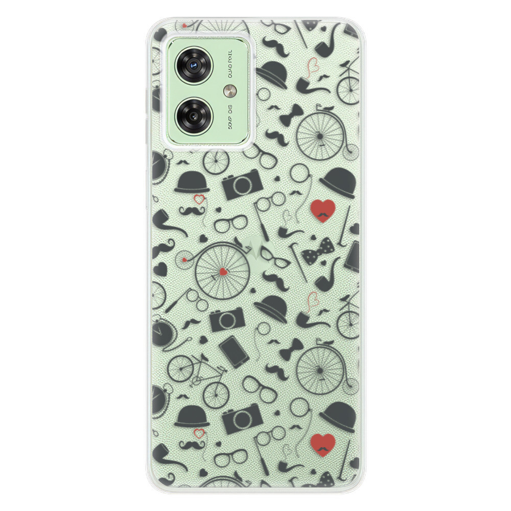 Odolné silikónové puzdro iSaprio - Vintage Pattern 01 - black - Motorola Moto G54 5G / G54 5G Power Edition