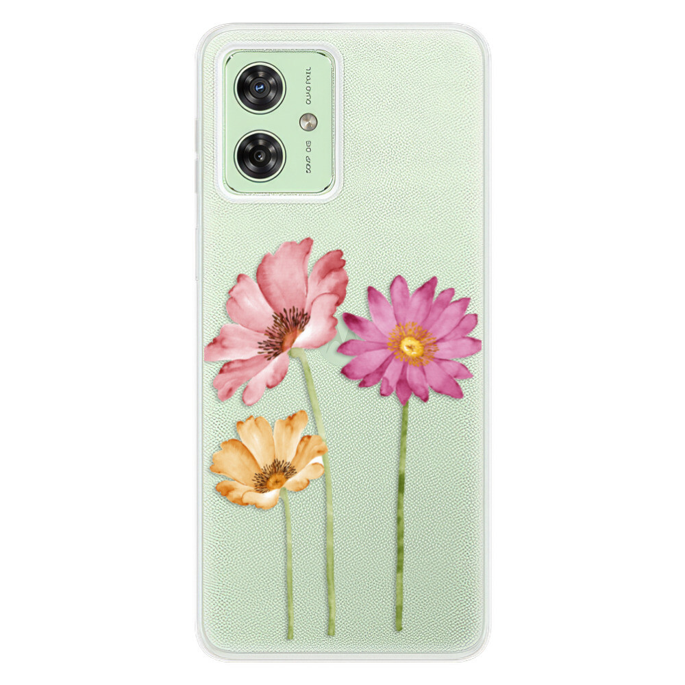 Odolné silikónové puzdro iSaprio - Three Flowers - Motorola Moto G54 5G / G54 5G Power Edition