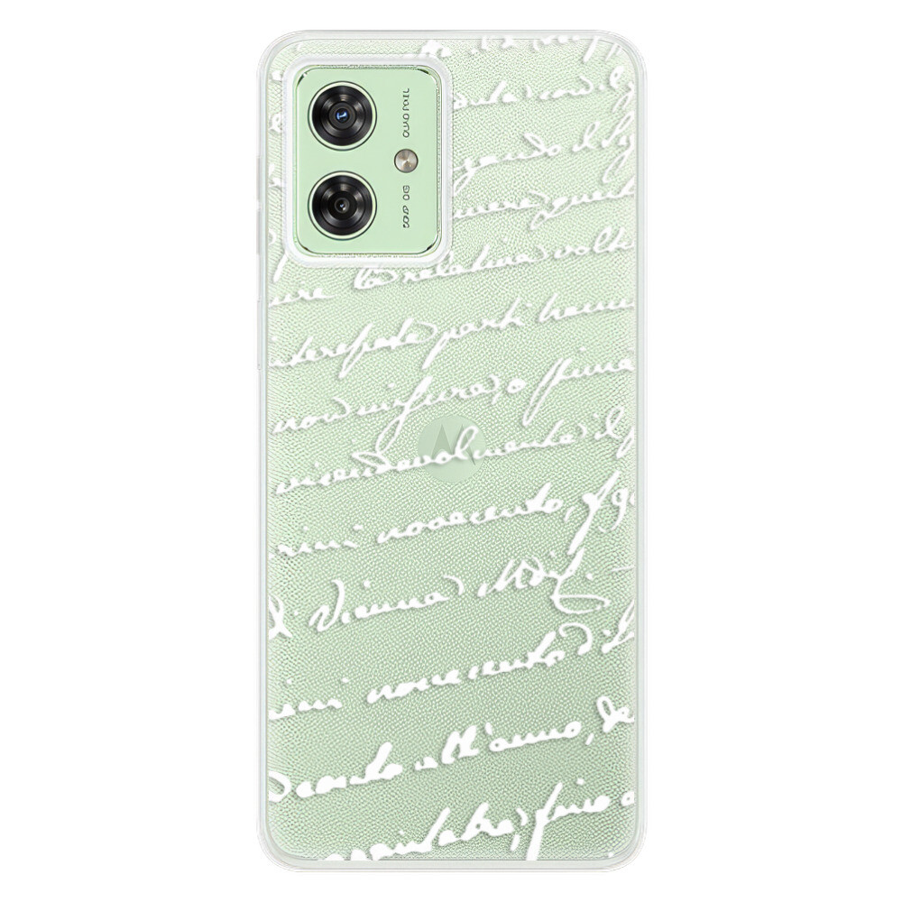 Odolné silikónové puzdro iSaprio - Handwriting 01 - white - Motorola Moto G54 5G / G54 5G Power Edition