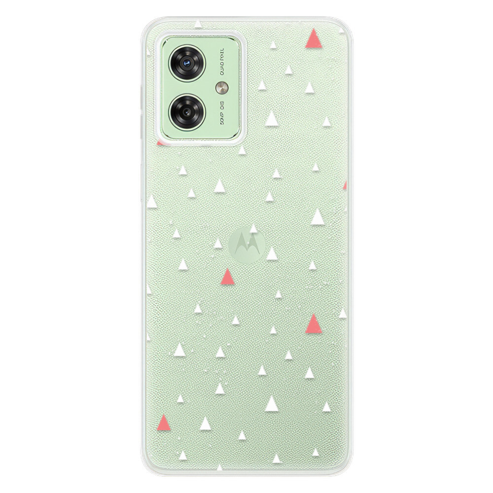Odolné silikónové puzdro iSaprio - Abstract Triangles 02 - white - Motorola Moto G54 5G / G54 5G Power Edition