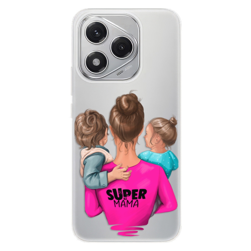 Odolné silikónové puzdro iSaprio - Super Mama - Boy and Girl - Honor 400 Lite