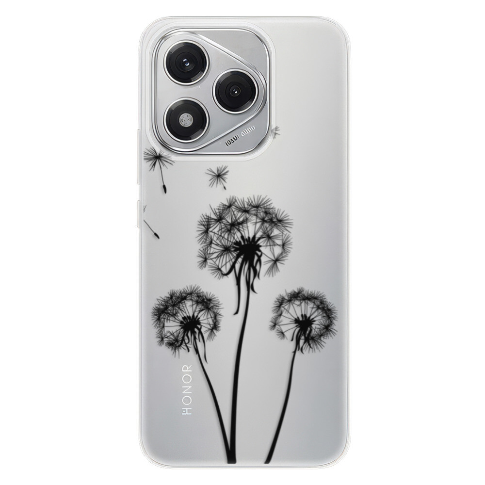 Odolné silikónové puzdro iSaprio - Three Dandelions - black - Honor 400 Lite
