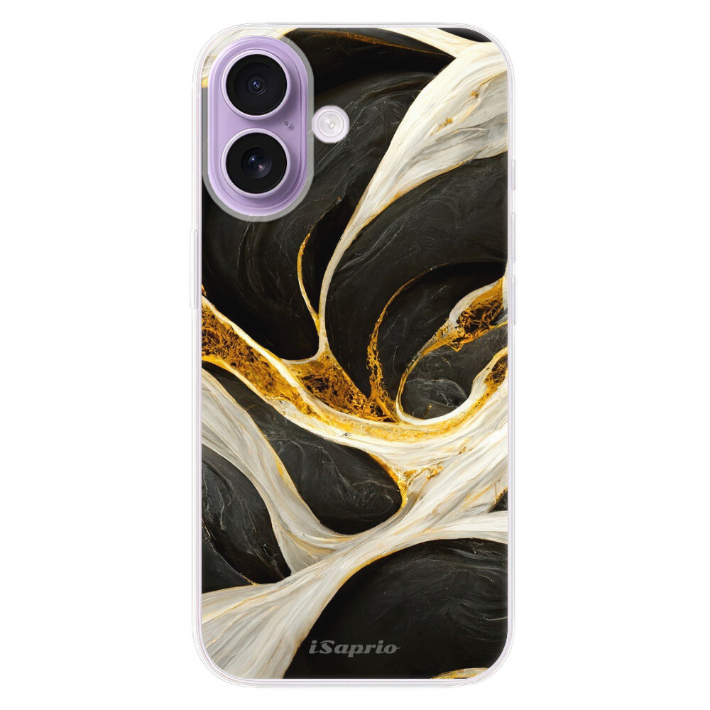 Odolné silikónové puzdro iSaprio - Black and Gold - iPhone 17