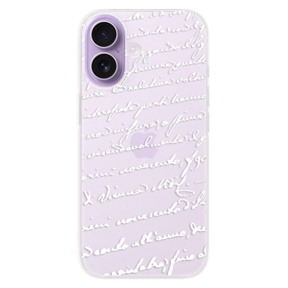 Odolné silikónové puzdro iSaprio - Handwriting 01 - white - iPhone 17