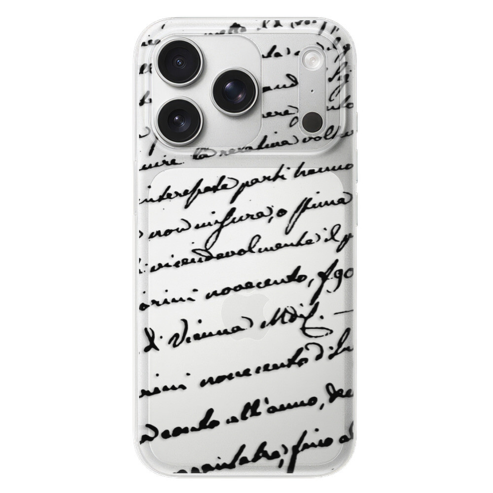 Odolné silikónové puzdro iSaprio - Handwriting 01 - black - iPhone 17 Pro