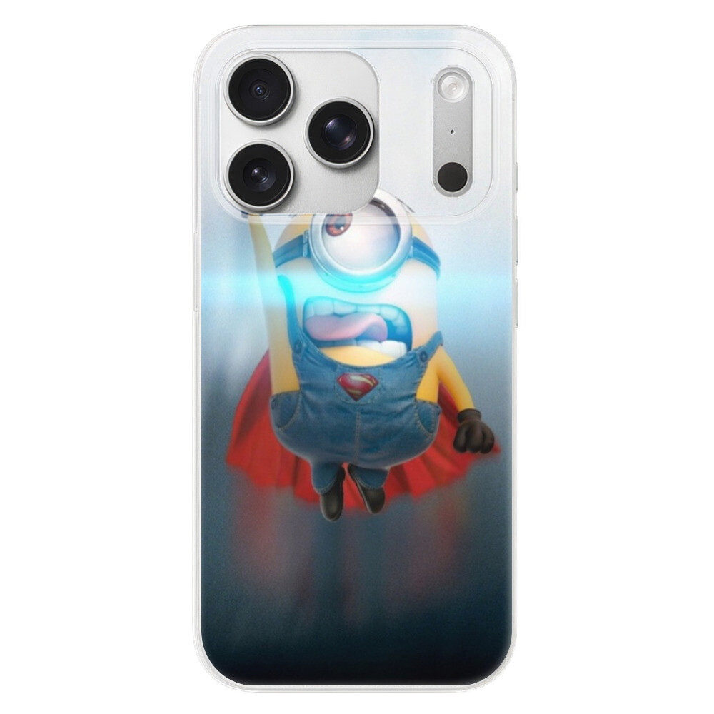 Odolné silikónové puzdro iSaprio - Mimons Superman 02 - iPhone 17 Pro