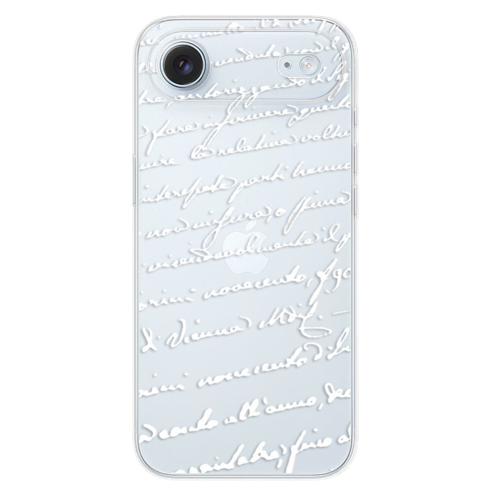 Odolné silikónové puzdro iSaprio - Handwriting 01 - white - iPhone 17 Air