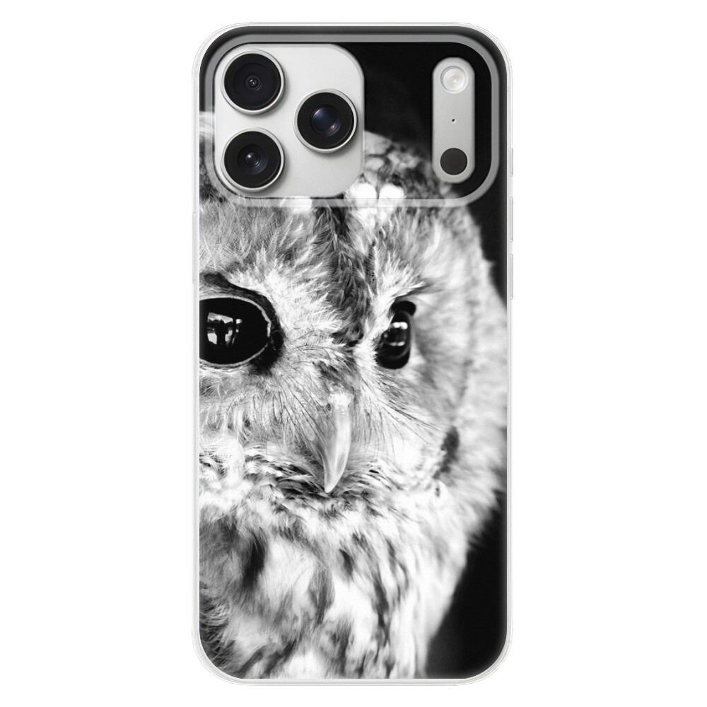 Odolné silikónové puzdro iSaprio - BW Owl - iPhone 17 Pro Max