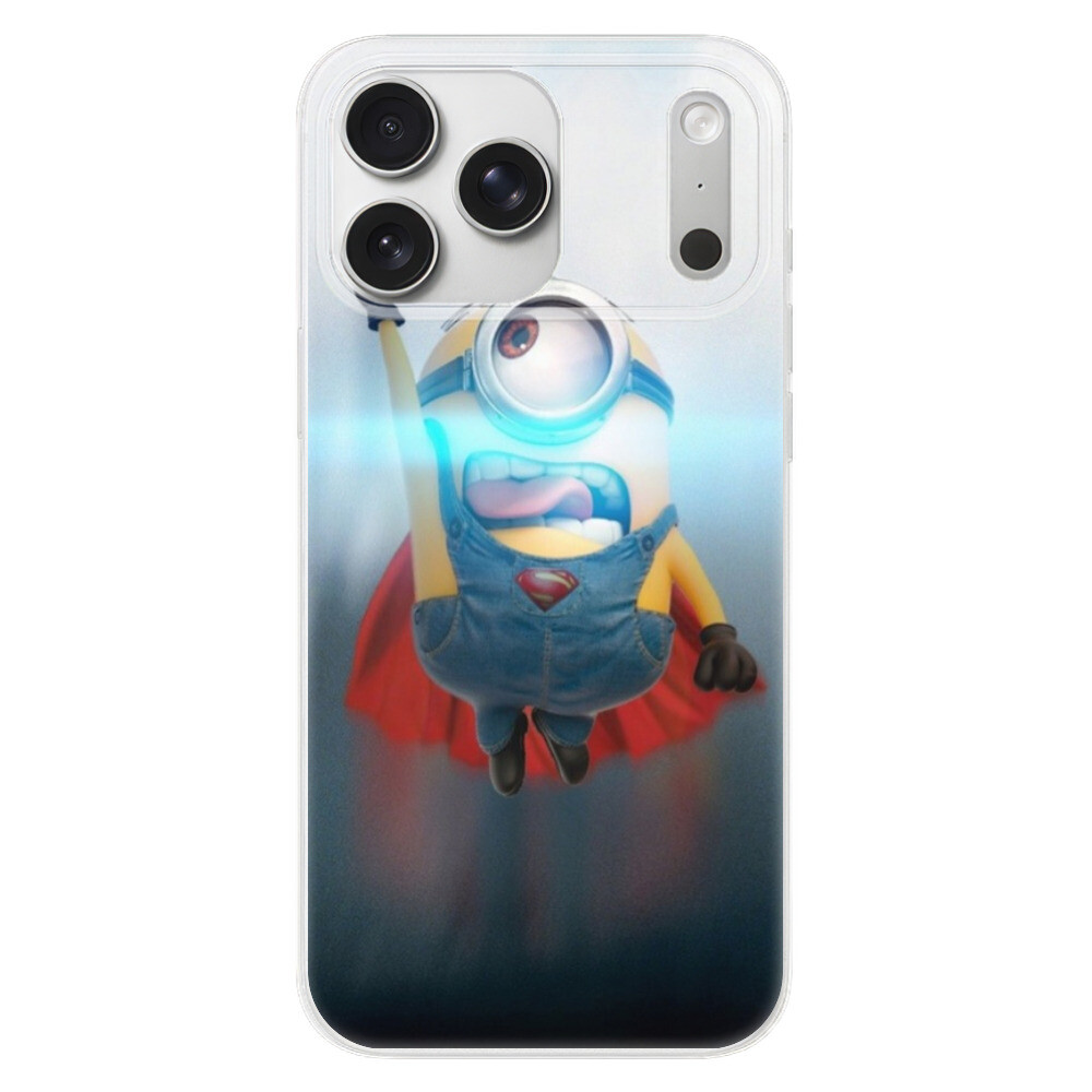 Odolné silikónové puzdro iSaprio - Mimons Superman 02 - iPhone 17 Pro Max