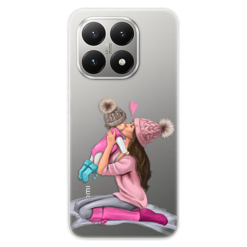 Odolné silikónové puzdro iSaprio - Kissing Mom - Brunette and Girl - Xiaomi 15T