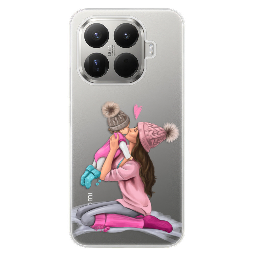 Odolné silikónové puzdro iSaprio - Kissing Mom - Brunette and Girl - Xiaomi 15T Pro