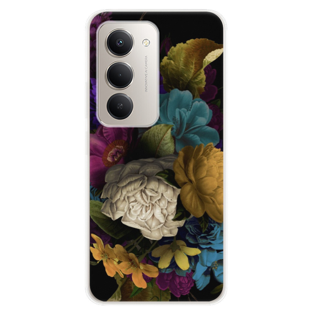 Odolné silikónové puzdro iSaprio - Dark Flowers - Xiaomi Redmi 15