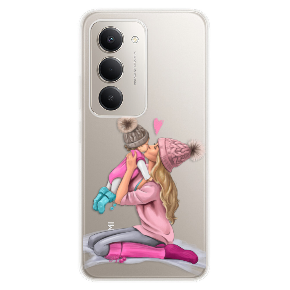 Odolné silikónové puzdro iSaprio - Kissing Mom - Blond and Girl - Xiaomi Redmi 15