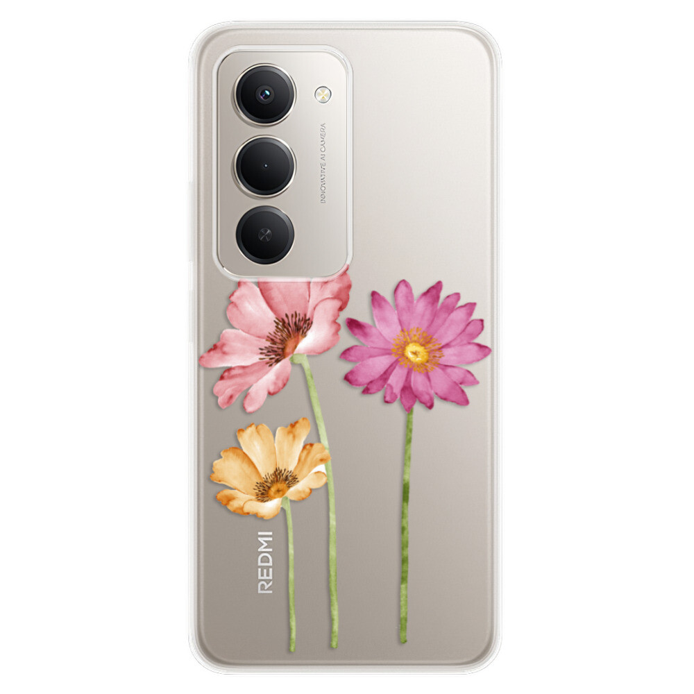 Odolné silikónové puzdro iSaprio - Three Flowers - Xiaomi Redmi 15