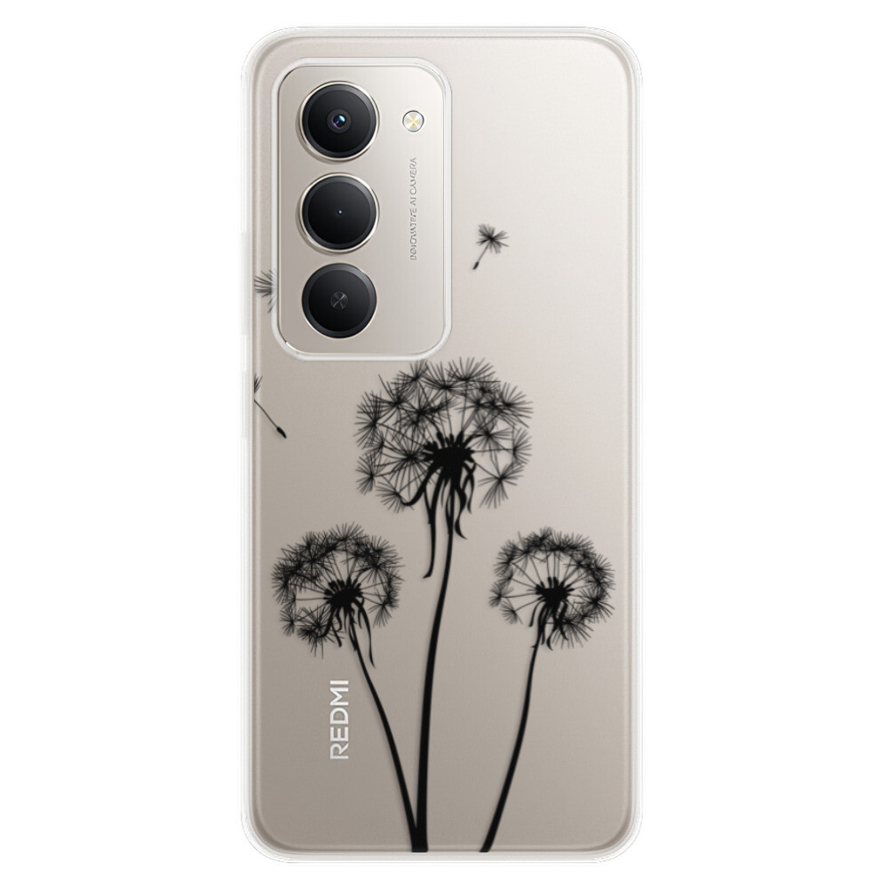 Odolné silikónové puzdro iSaprio - Three Dandelions - black - Xiaomi Redmi 15