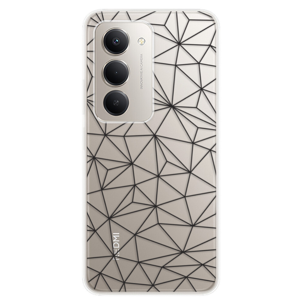 Odolné silikónové puzdro iSaprio - Abstract Triangles 03 - black - Xiaomi Redmi 15
